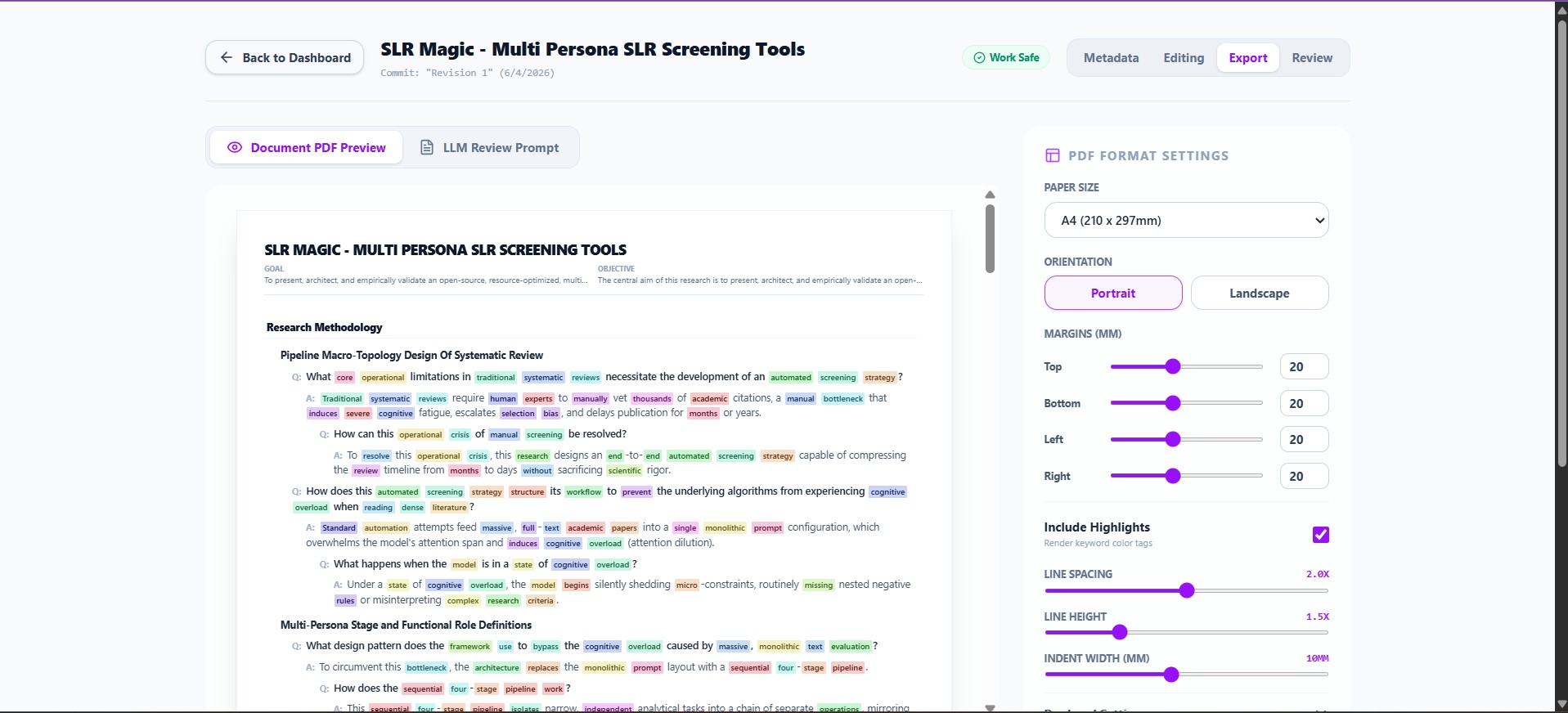 Outliner PDF Customizer Previews